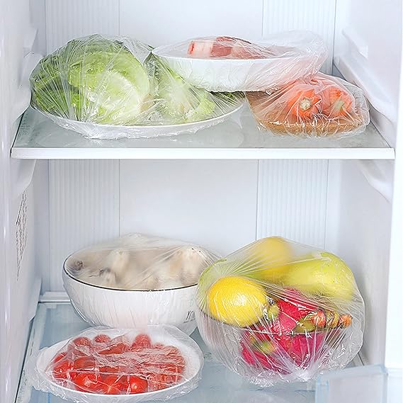 كفر بلاستيك شفاف لحفظ الطعام عبوة 100 قطعه