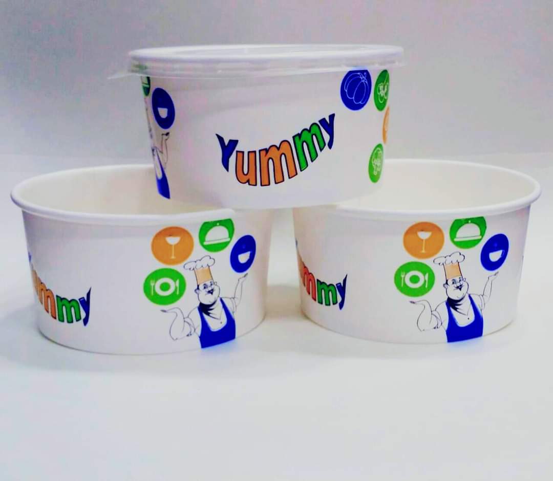 علب ورقية مقاس 32 اونز بالغطاء للوجبات عبوة (50 قطعه )