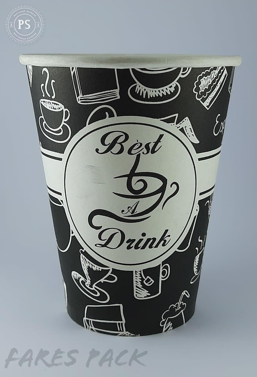 كواب ورقية مقاس ١٢ اونز للكابتشينو والاندومى ( ٥٠ ) كوب