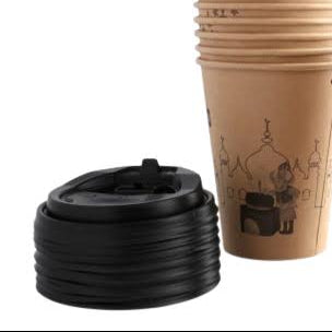 غطاء بلاستيك للاكواب الورقية مقاس ٨ اونز عبوة 50 غطاء